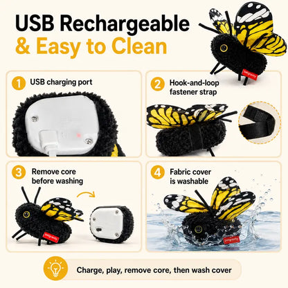 📢LAST DAY 49% OFF🔥🦋Fluttering Butterfly Cat Toy｜😻USB Rechargeable Interactive Motion Toy for Indoor Cats