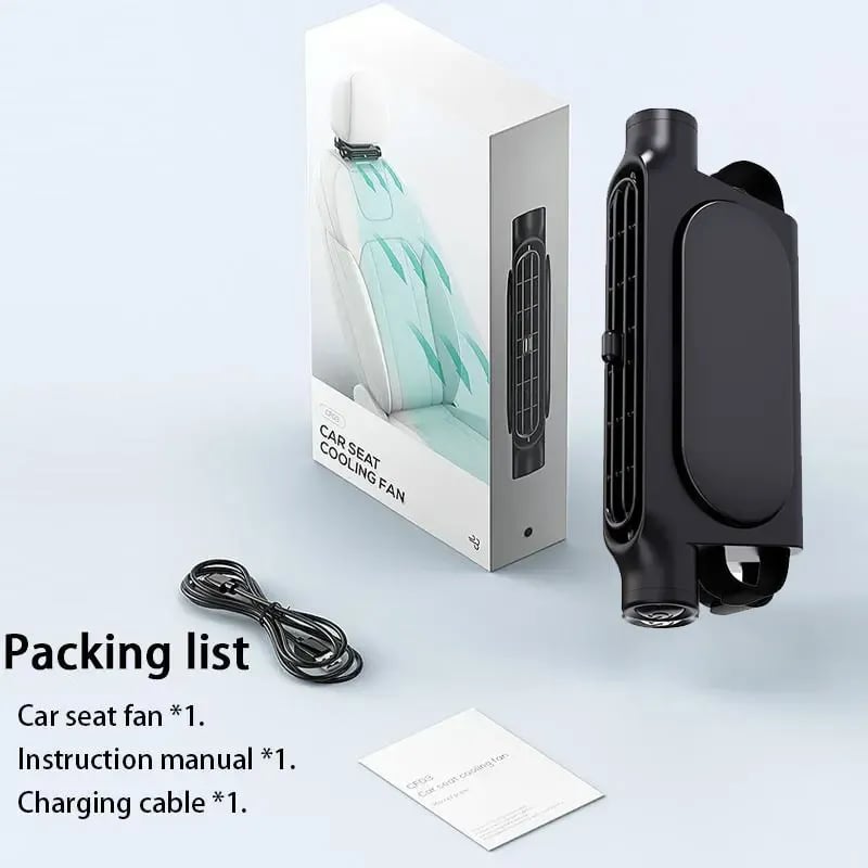🔥 Cooling Fan Portable Car Fan, 3 Wind Speeds, Type-C 🌬️