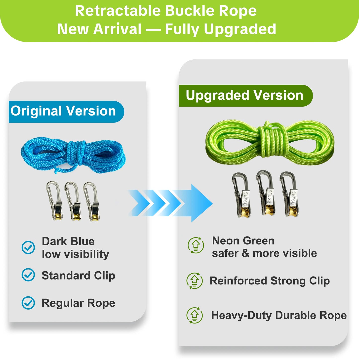 SEESE Retractable Buckle Rope - 2025 New Outdoor Tool