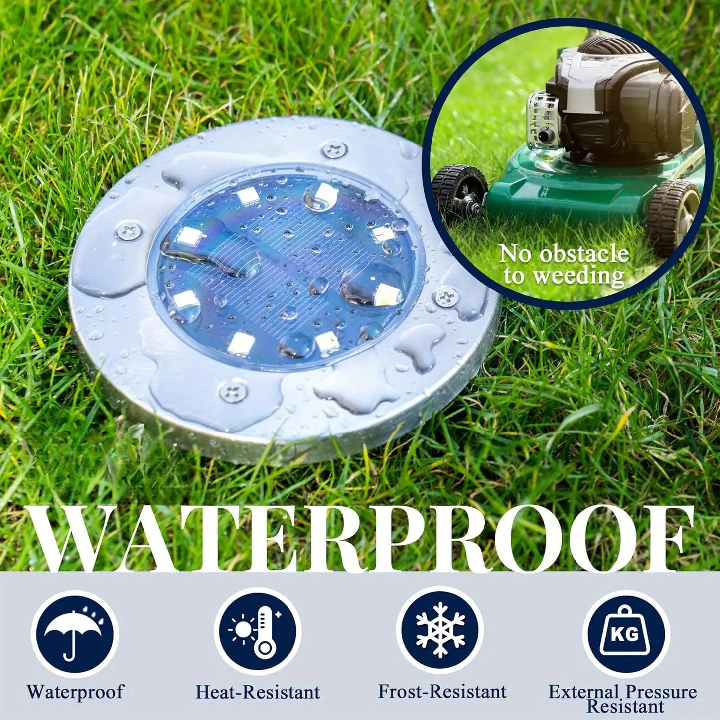 ☀️ 8 LED Solar Ground Lights | IP65 Waterproof 💧 Auto On/Off Garden Pathway Lights