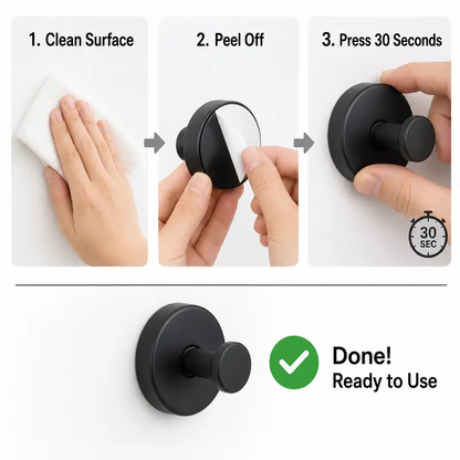 ⏰ LIMITED TIME 49% OFF 🖤 4PCS Stainless Steel Twist-Lock Suction Hooks | No-Drill Removable Wall Storage