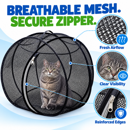 🐱 Pop Up Cat Playpen – Portable Outdoor Cat Enclosure with Breathable Mesh