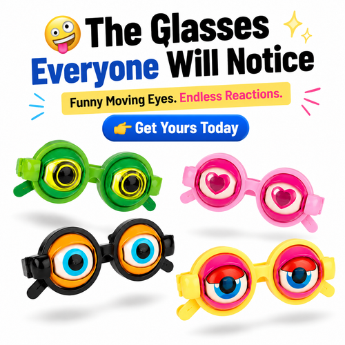 🤪 Kinetic Crazy Eyes Glasses 👓✨ – Animated Moving Eyes 👀 for Instant Laughs 😂 & Party Fun-QR