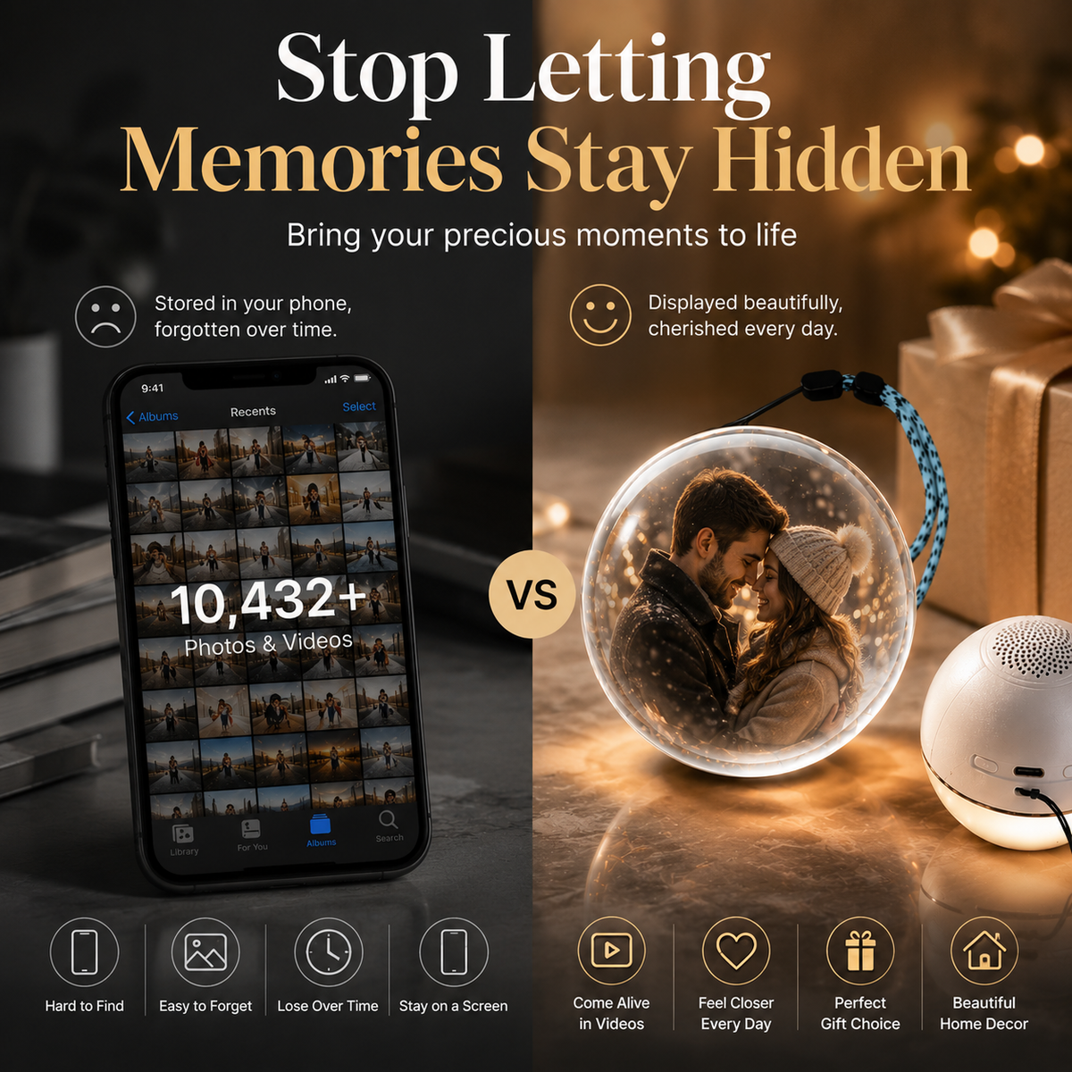 🎁 50% OFF + FREE SHIPPING 🚚 | Personalized Digital Crystal Ball ✨ Bring Your Memories to Life 💖