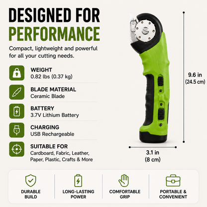 Cordless Electric Scissors 3.7V – Rechargeable Heavy Duty Cutter with Safety Lock