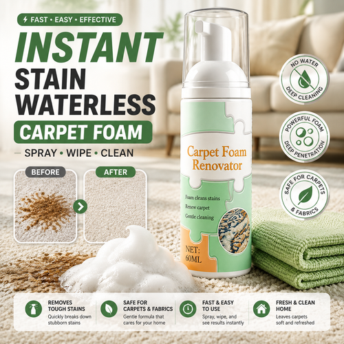🔥Limited Time 49% OFF✨Waterless Carpet Foam Stain Remover with Towel
