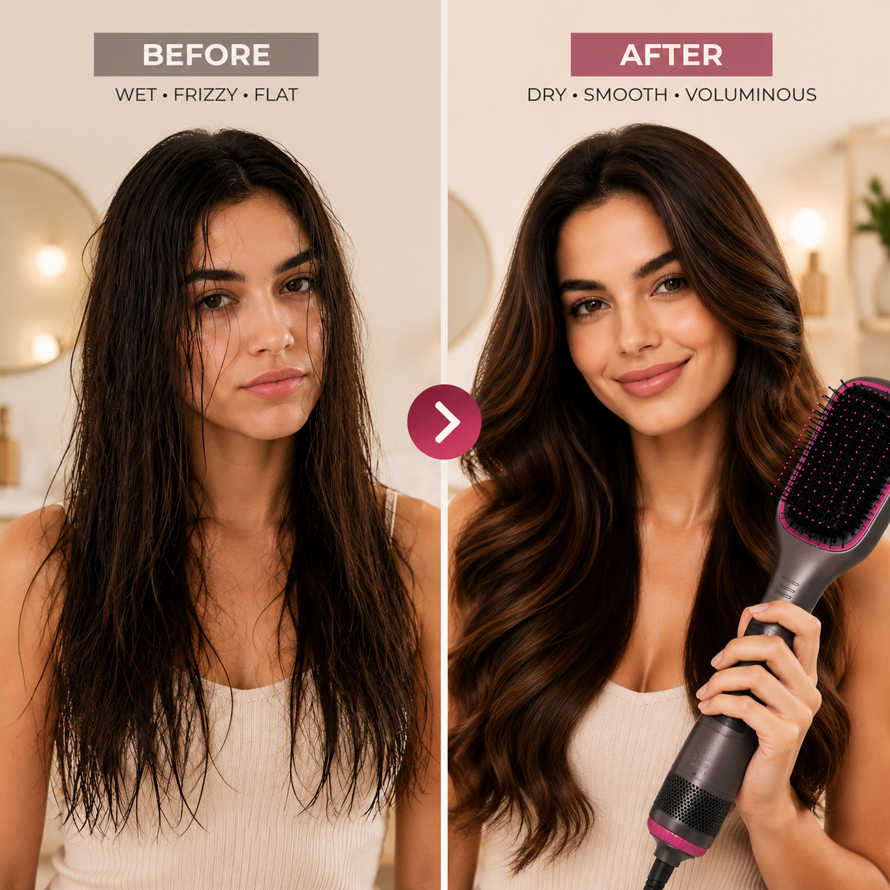 🔥 Limited Time Offer 49% OFF | One-Step Hot Air Brush Styler - Dry, Smooth & Volumize Hair Effortlessly