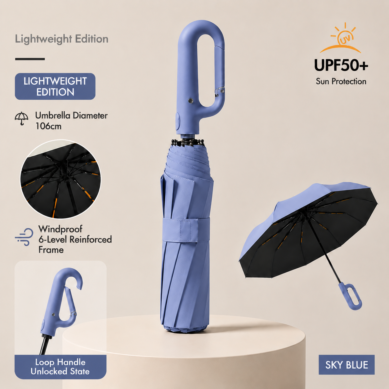 🔥Hot Sale 49% OFF-Creative Ring Buckle Windproof Reinforced Umbrella