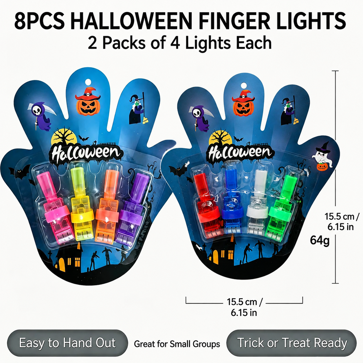 🎃 49% OFF Halloween LED Finger Lights — Create Spooky Projections & Endless Party Fun