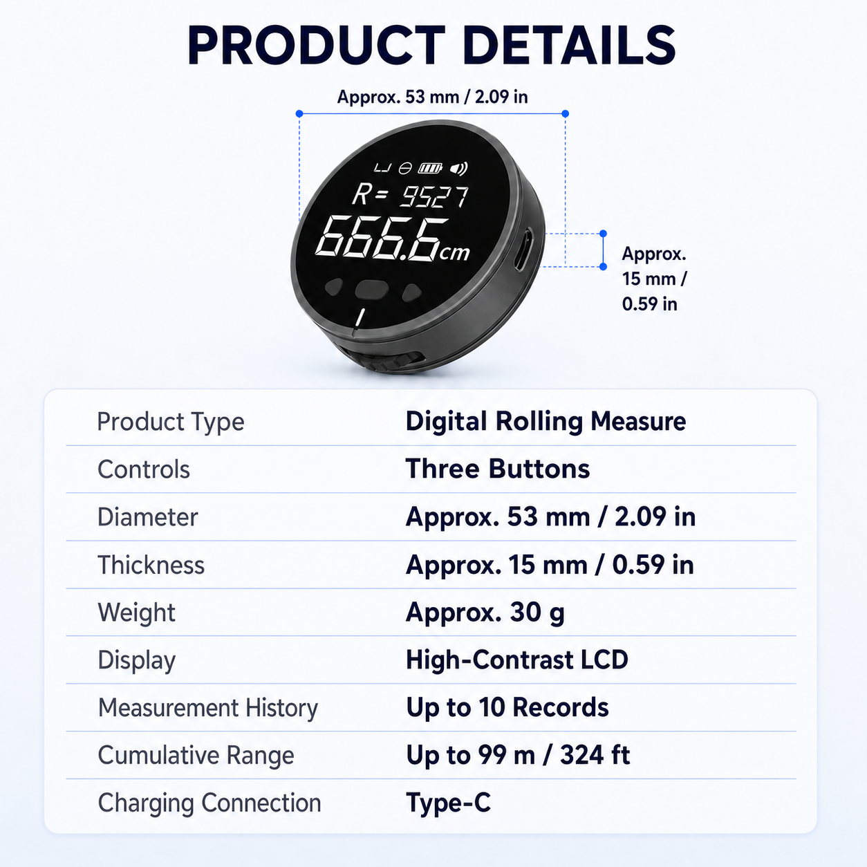 🔥 49% OFF Limited-Time Deal | 📏 8-in-1 Digital Rolling Tape Measure for Curves, Straight Lines & Irregular Surfaces ✨