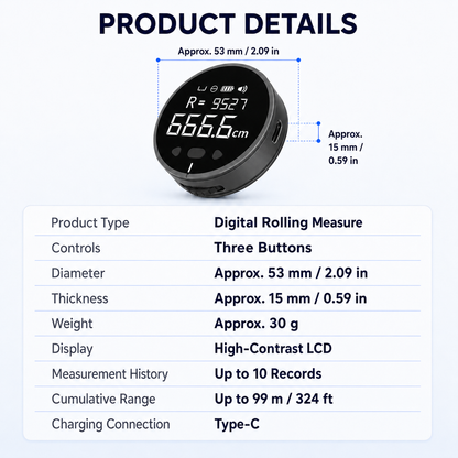 🔥 49% OFF Limited-Time Deal | 📏 8-in-1 Digital Rolling Tape Measure for Curves, Straight Lines & Irregular Surfaces ✨