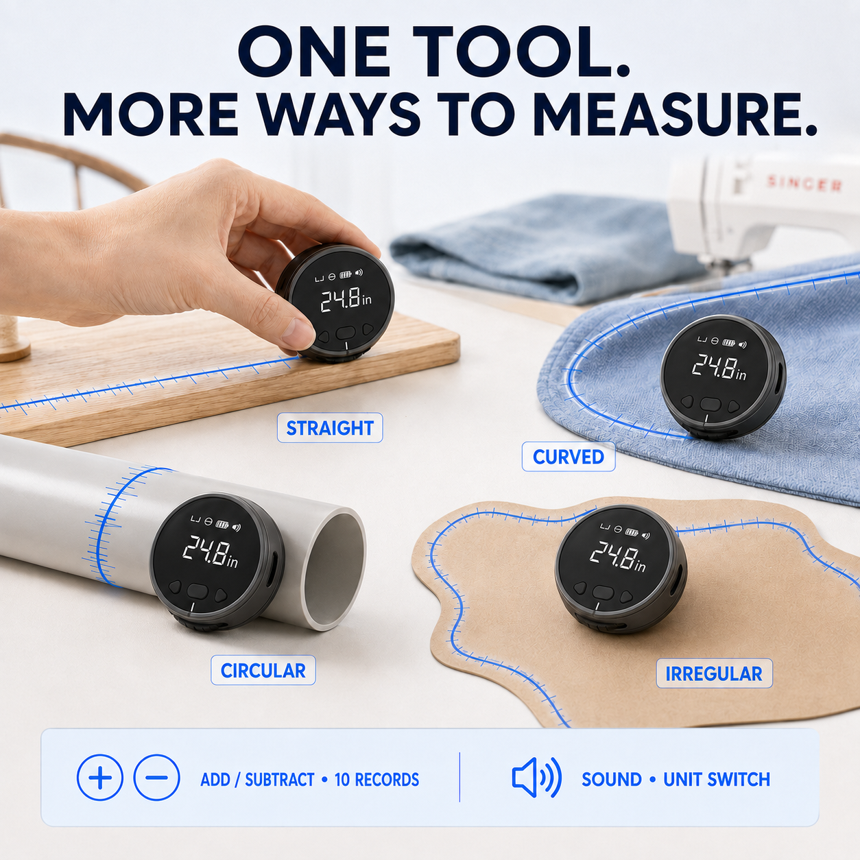 🔥 49% OFF Limited-Time Deal | 📏 8-in-1 Digital Rolling Tape Measure for Curves, Straight Lines & Irregular Surfaces ✨