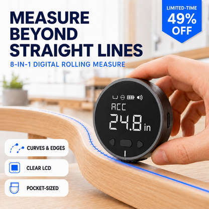 🔥 49% OFF Limited-Time Deal | 📏 8-in-1 Digital Rolling Tape Measure for Curves, Straight Lines & Irregular Surfaces ✨