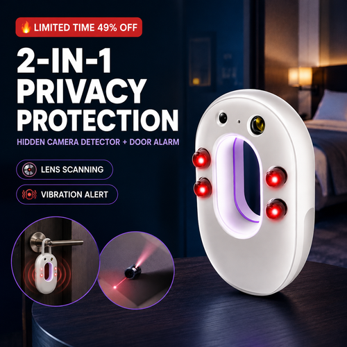 🔥 49% OFF Limited Time – 2-in-1 Hidden Camera Detector & Door Alarm 🔒