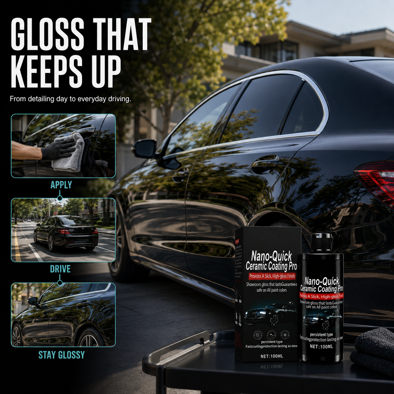 🚗✨ 49% OFF Limited Time – Nano Ceramic Car Coating Kit with Microfiber Towel 🔥