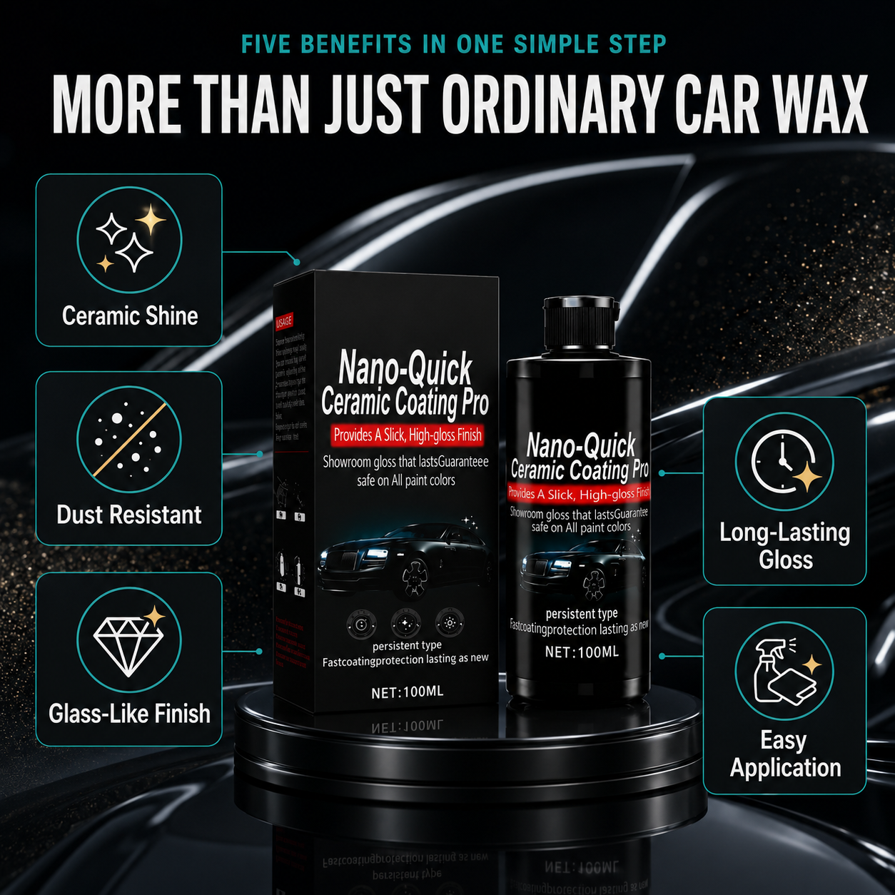🚗✨ 49% OFF Limited Time – Nano Ceramic Car Coating Kit with Microfiber Towel 🔥