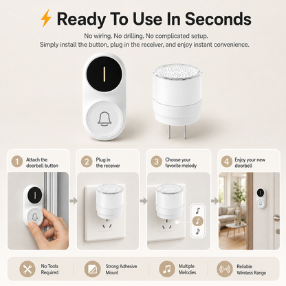 🔔 Limited Time 49% OFF — Never Miss A Visitor Again With This Modern Wireless Doorbell