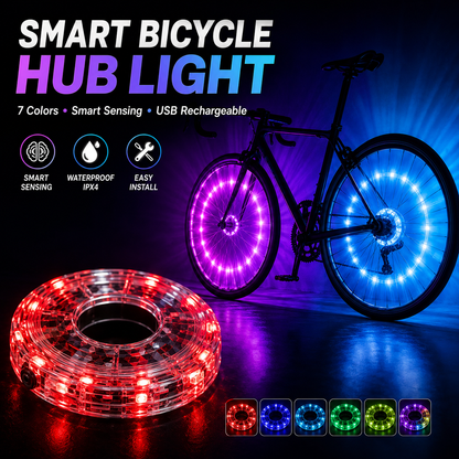 🔥 Limited-Time 49% OFF - Smart LED Bicycle Hub Lights | 7 Colors, Motion Sensor, USB Rechargeable Wheel Lights