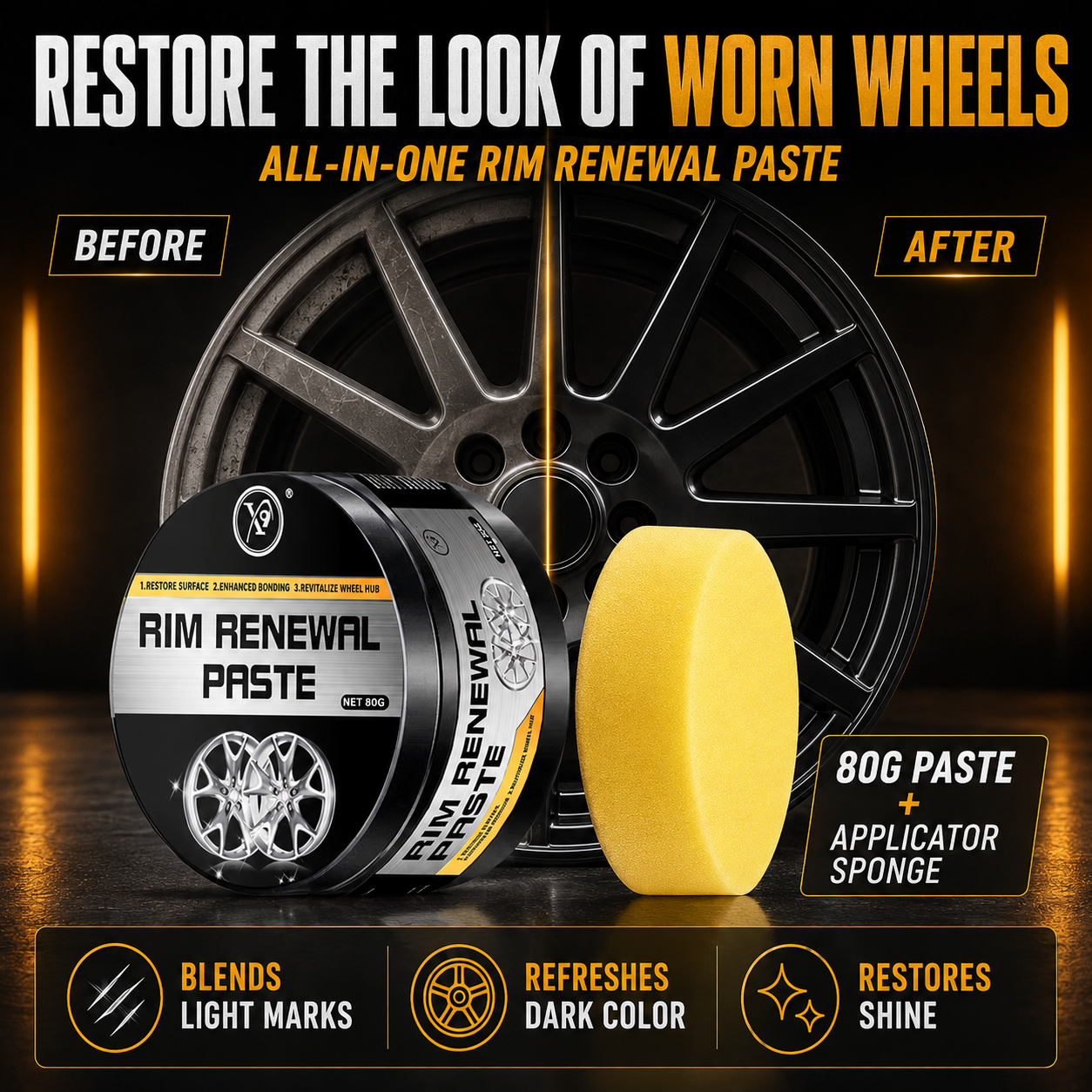 🥳2026 HOT SALE🥳💞50K+ SOLD!💨✨All-in-One Wheel Care & Restoration Paste