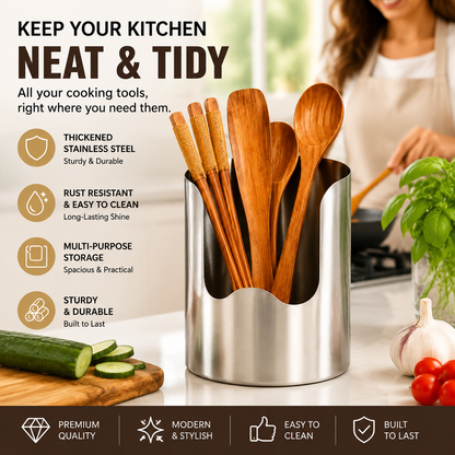 🔥HOT SALE 50% OFF🔥Thickened Stainless Steel Utensil Organizer, Rust Resistant Easy to Clean