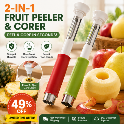 🔥 49% OFF Limited Offer – 2-in-1 Fruit Peeler & Corer™ | Prep Fresh Fruits Faster In Seconds