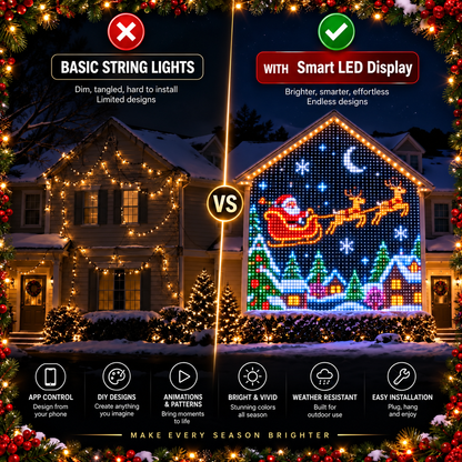 🎄✨Christmas LED House Net & Smart Outdoor Wall Curtain Light