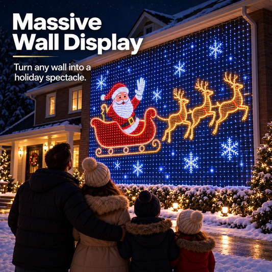 🎄✨Christmas LED House Net & Smart Outdoor Wall Curtain Light