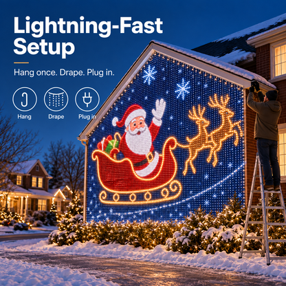 🎄✨Christmas LED House Net & Smart Outdoor Wall Curtain Light