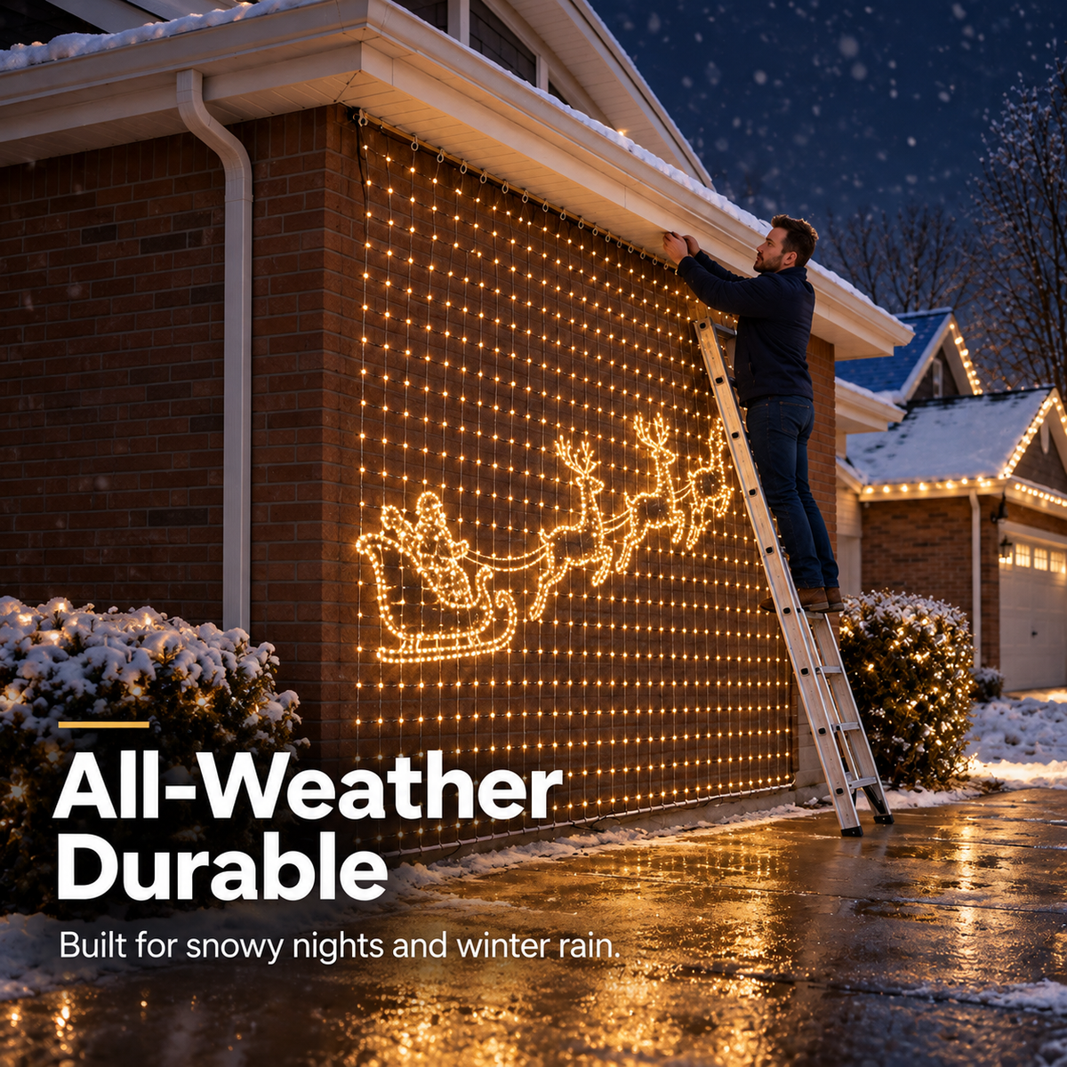 🎄✨Christmas LED House Net & Smart Outdoor Wall Curtain Light