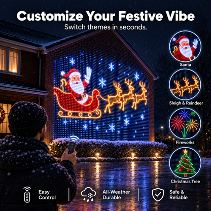 🎄✨Christmas LED House Net & Smart Outdoor Wall Curtain Light