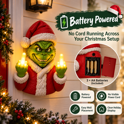 🎄NaughtyGlow Mischief Glow Christmas Wall Light | Funny Battery-Powered LED Holiday Decor