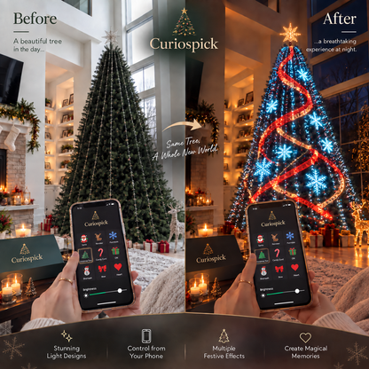 🎄 Smart Animated Christmas Tree Lights | App-Controlled LED Holiday Display ✨