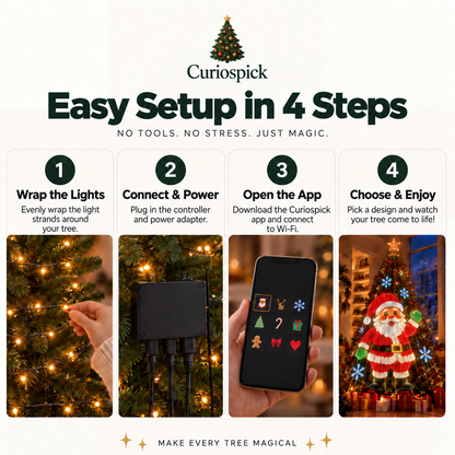 🎄 Smart Animated Christmas Tree Lights | App-Controlled LED Holiday Display ✨
