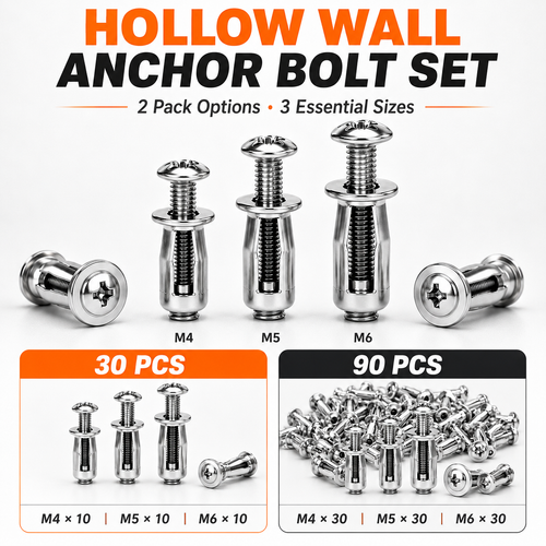 🔥 49% OFF LIMITED-TIME DEAL | 🔩 Petal Expansion Rivet Nut Set – 30/90PCS M4/M5/M6 Hollow Panel Threaded Anchors