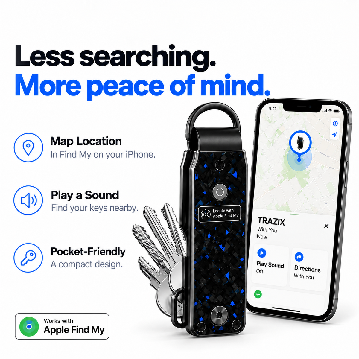 💥 LIMITED TIME 49% OFF 🔑 Smart Key Organizer with Find My 📍 Compact Everyday Key Holder