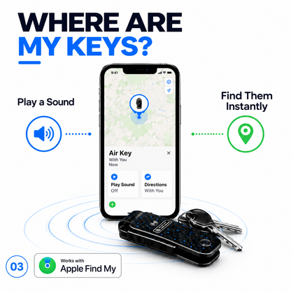 💥 LIMITED TIME 49% OFF 🔑 Smart Key Organizer with Find My 📍 Compact Everyday Key Holder
