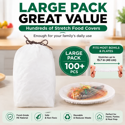 🔥LAST DAY 50% OFF🔥🍽️ Elastic Stretch Bowl Covers 🔁Disposable Microwave Safe Food Storage Covers