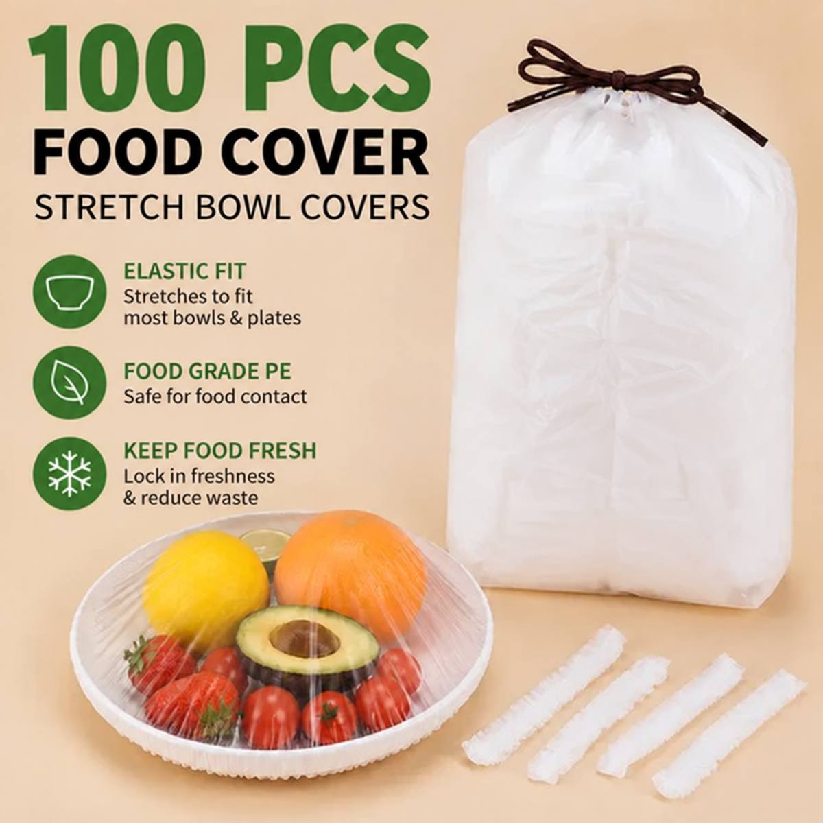 🔥LAST DAY 50% OFF🔥🍽️ Elastic Stretch Bowl Covers 🔁Disposable Microwave Safe Food Storage Covers