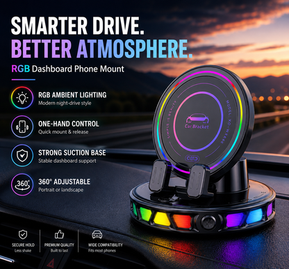 🔥 Limited-Time 49% OFF | RGB Wireless Charging Car Mount