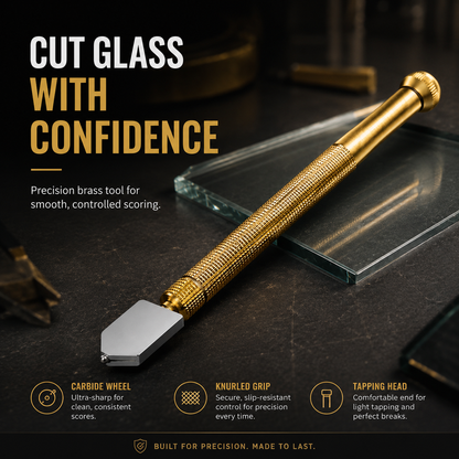 🔥 Limited-Time 49% OFF🛠️ Precision Brass Glass Cutter | Carbide Wheel & Tapping Head ✨