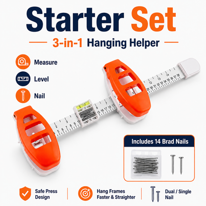 ⏳🔥 49% OFF Today Only | 🖼️ 3-in-1 Hanging Helper – Measure, Level & Nail with Precision 🛠️✨