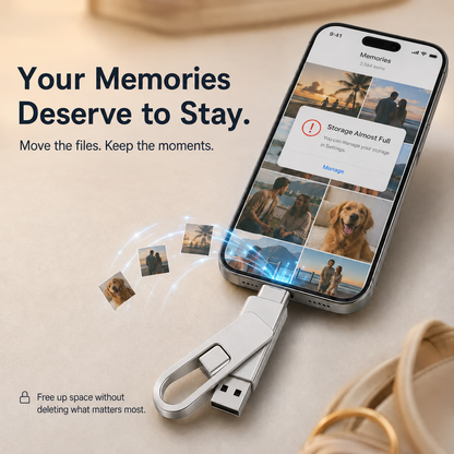 📱 3-in-1 Phone & Computer Flash Drive – Fast Photo & File Transfer