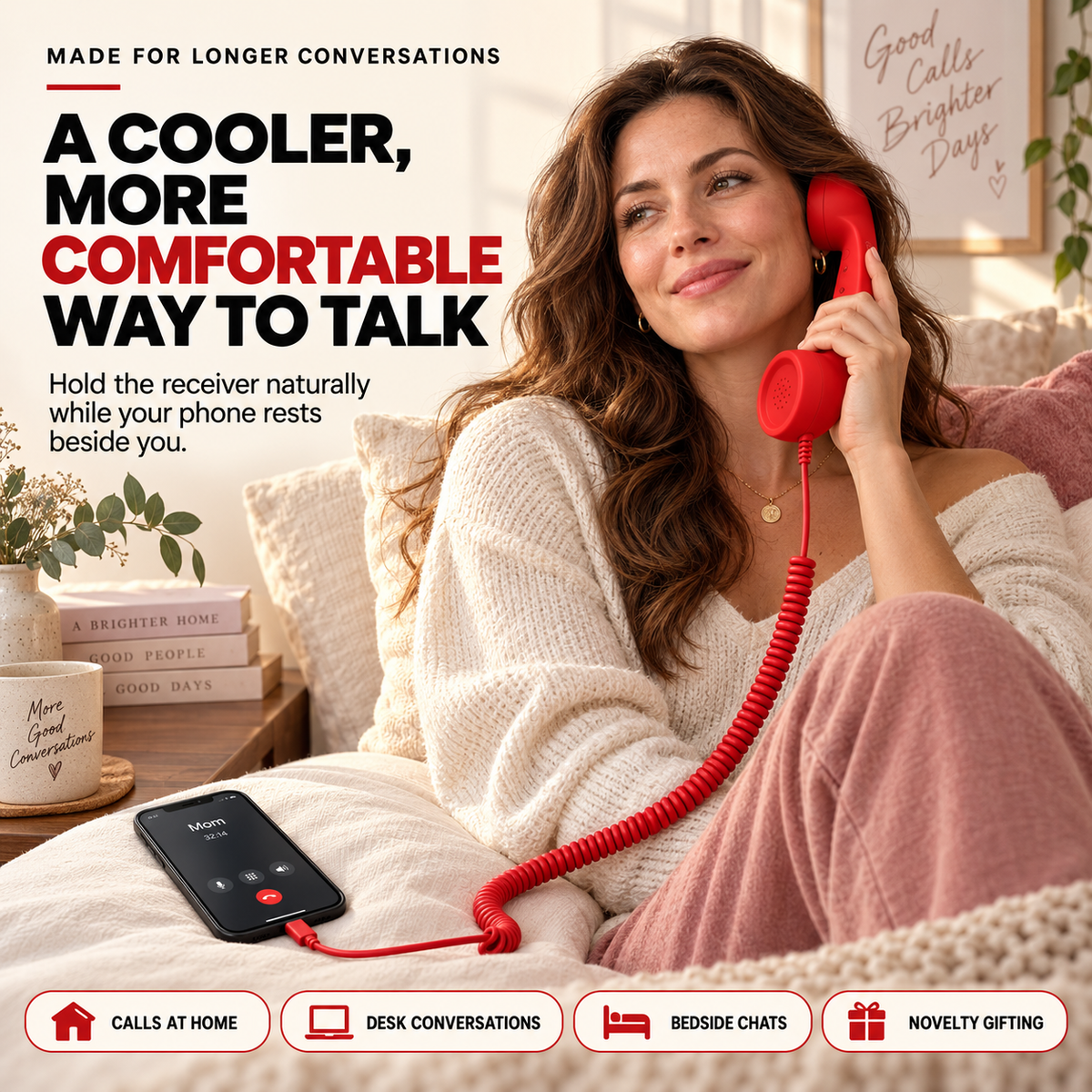 📞 Retro Type-C Phone Handset with Microphone