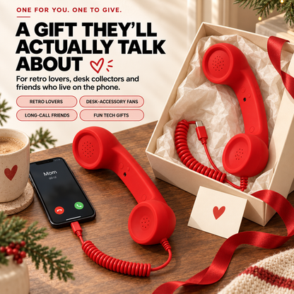 📞 Retro Type-C Phone Handset with Microphone