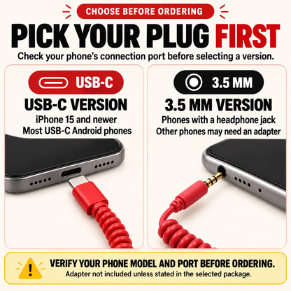 📞 Retro Type-C Phone Handset with Microphone