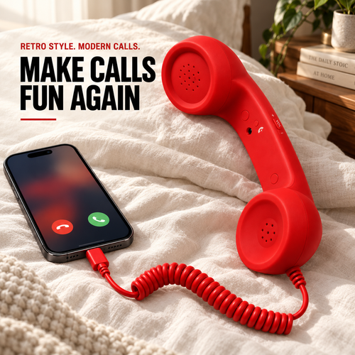 📞 Retro Type-C Phone Handset with Microphone