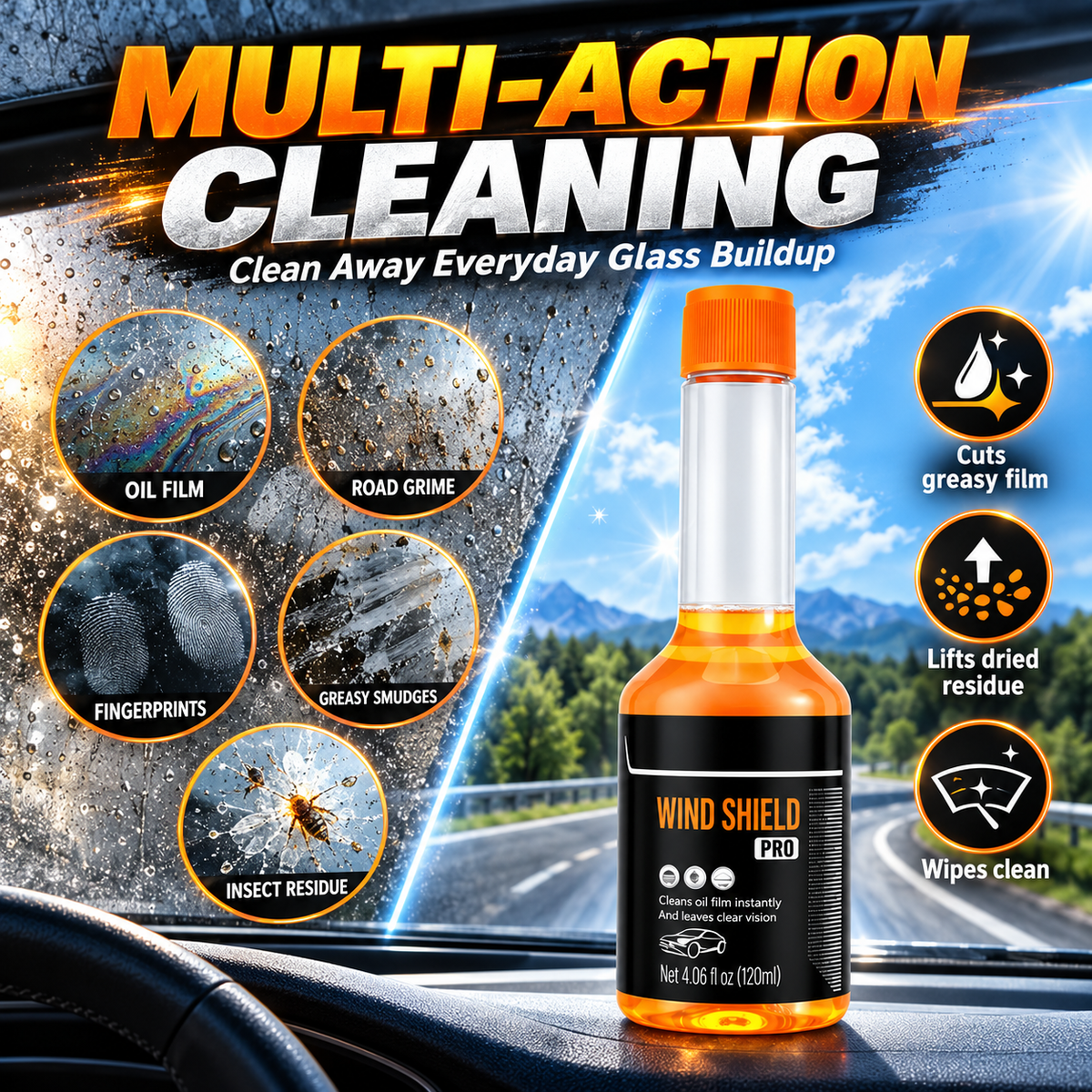 ⏳ 49% OFF Limited-Time Deal | 🚘 Windshield Oil Film Cleaner – Deep Clean, Clear View & Rain-Ready Glass Care
