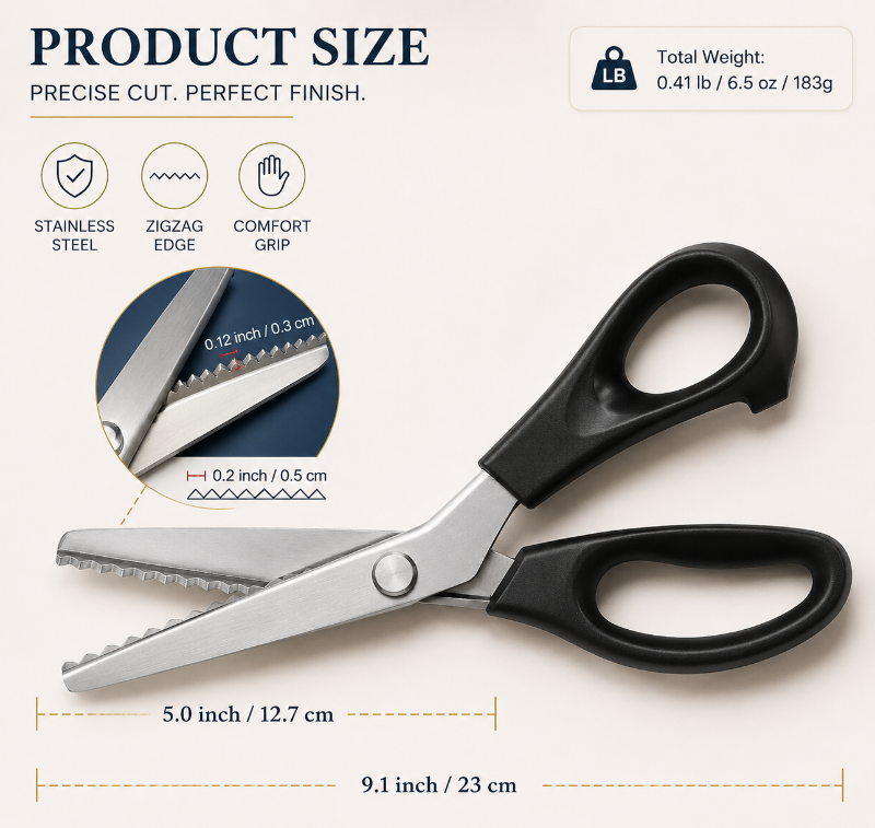 🔥 49% OFF LIMITED-TIME DEAL – Professional Zigzag Pinking Shears for Fabric, Sewing & Crafts