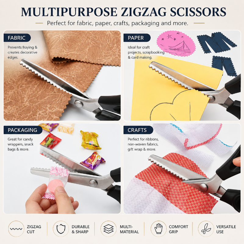 🔥 49% OFF LIMITED-TIME DEAL – Professional Zigzag Pinking Shears for Fabric, Sewing & Crafts