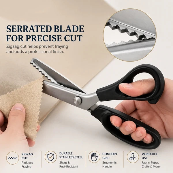 🔥 49% OFF LIMITED-TIME DEAL – Professional Zigzag Pinking Shears for Fabric, Sewing & Crafts